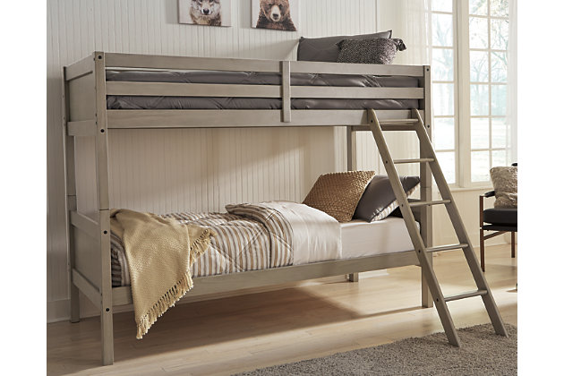 Lettner Twin Bunk Bed With Ladder, Full Size Twin Bunk Beds