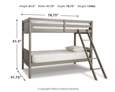 Lettner Twin/Twin Bunk Bed with Ladder, , large