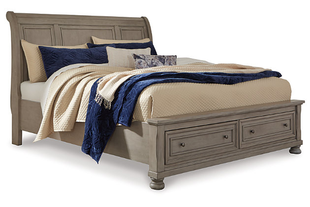 Lettner Queen Sleigh Bed With 2 Storage, King Sleigh Bed Ashley Furniture