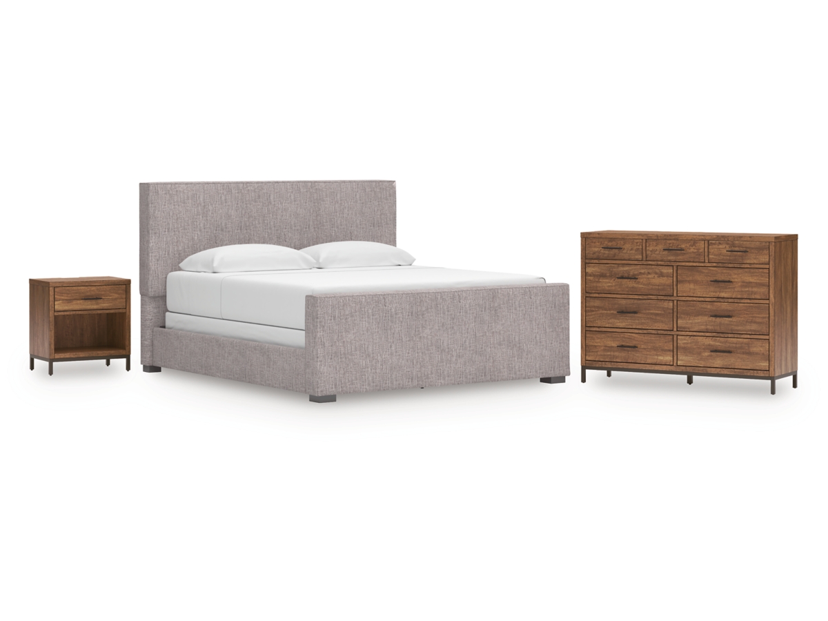 Steenlage King Upholstered Bed with Dresser and Nightstand