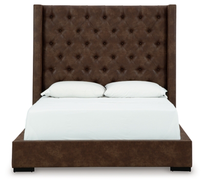 Steenlage Queen Upholstered Bed, Brown, large