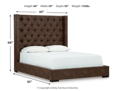 Steenlage Queen Upholstered Bed, Brown, large