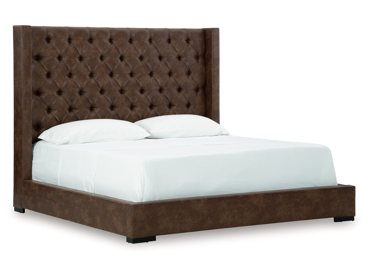 Steenlage King Faux Leather Upholstered Bed