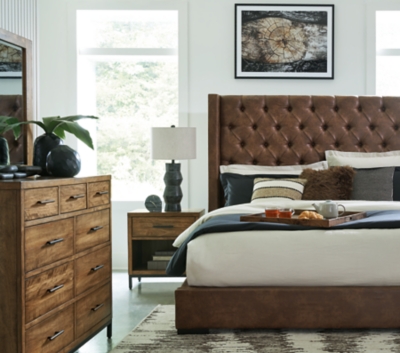 Steenlage Queen Upholstered Bed, Brown, large