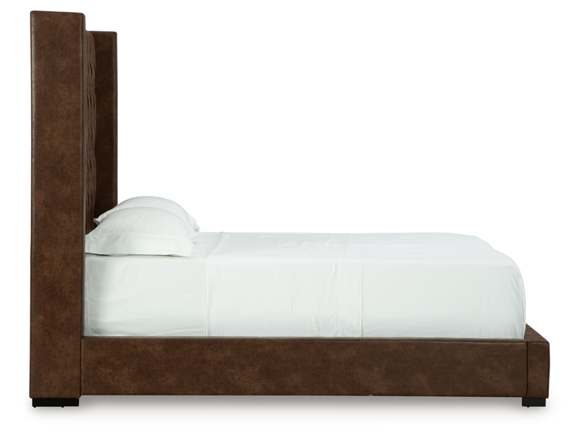 Steenlage King Faux Leather Upholstered Bed