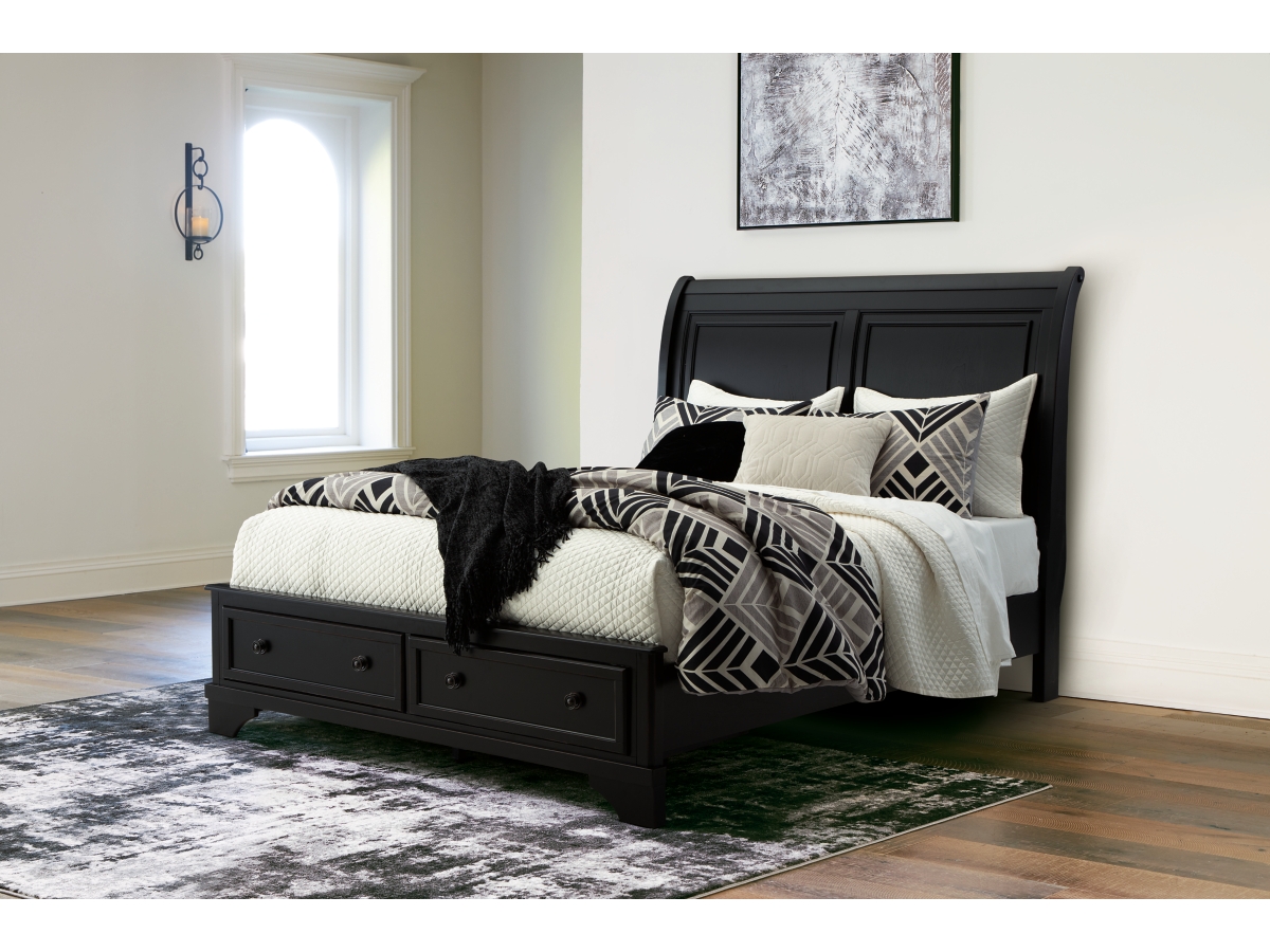 Black sleigh cot on sale