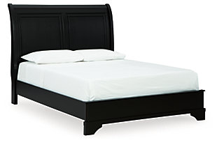 Chylanta Queen Sleigh Bed, Black, large