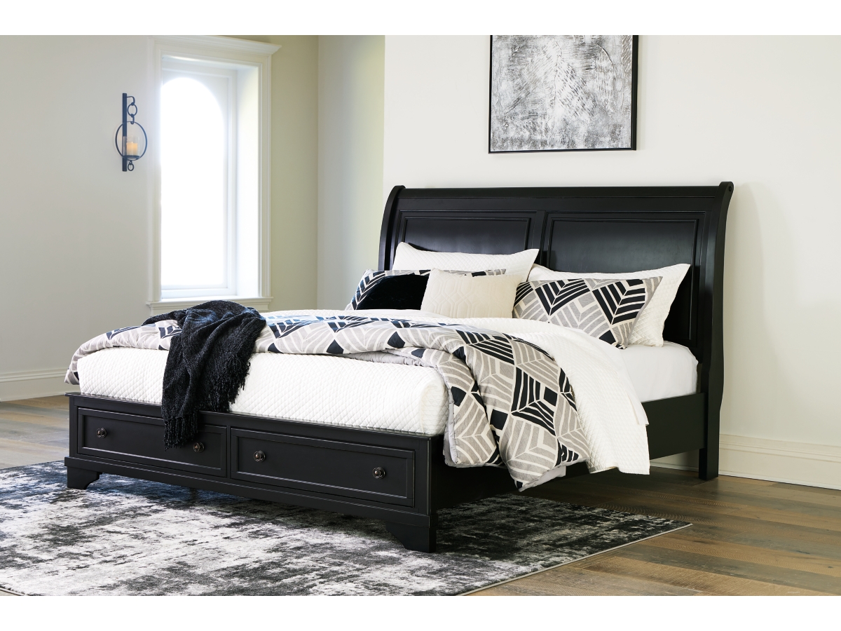 Chylanta California King Sleigh Bed with 2 Storage Drawers | Ashley