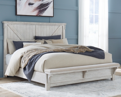 APK-B740-QUB Brashland Queen Crossbuck Panel Bed, White sku APK-B740-QUB