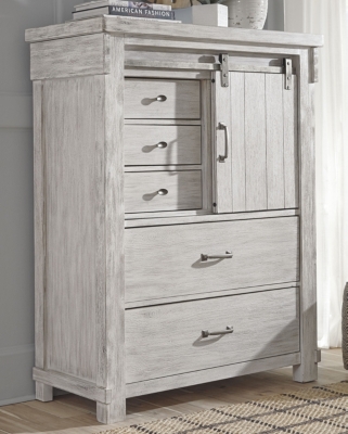 Braunter Chest of Drawers - Aged White (B792-46-SI)