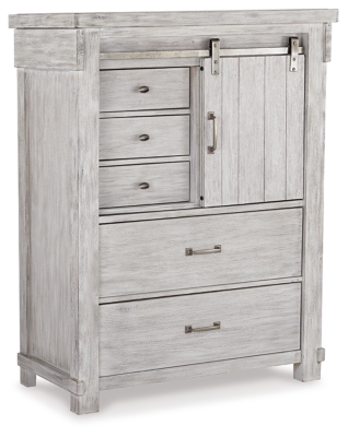 Brashland 5 Drawer Chest of Drawers with Sliding Door