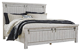 Brashland California King Panel Bed, White, large