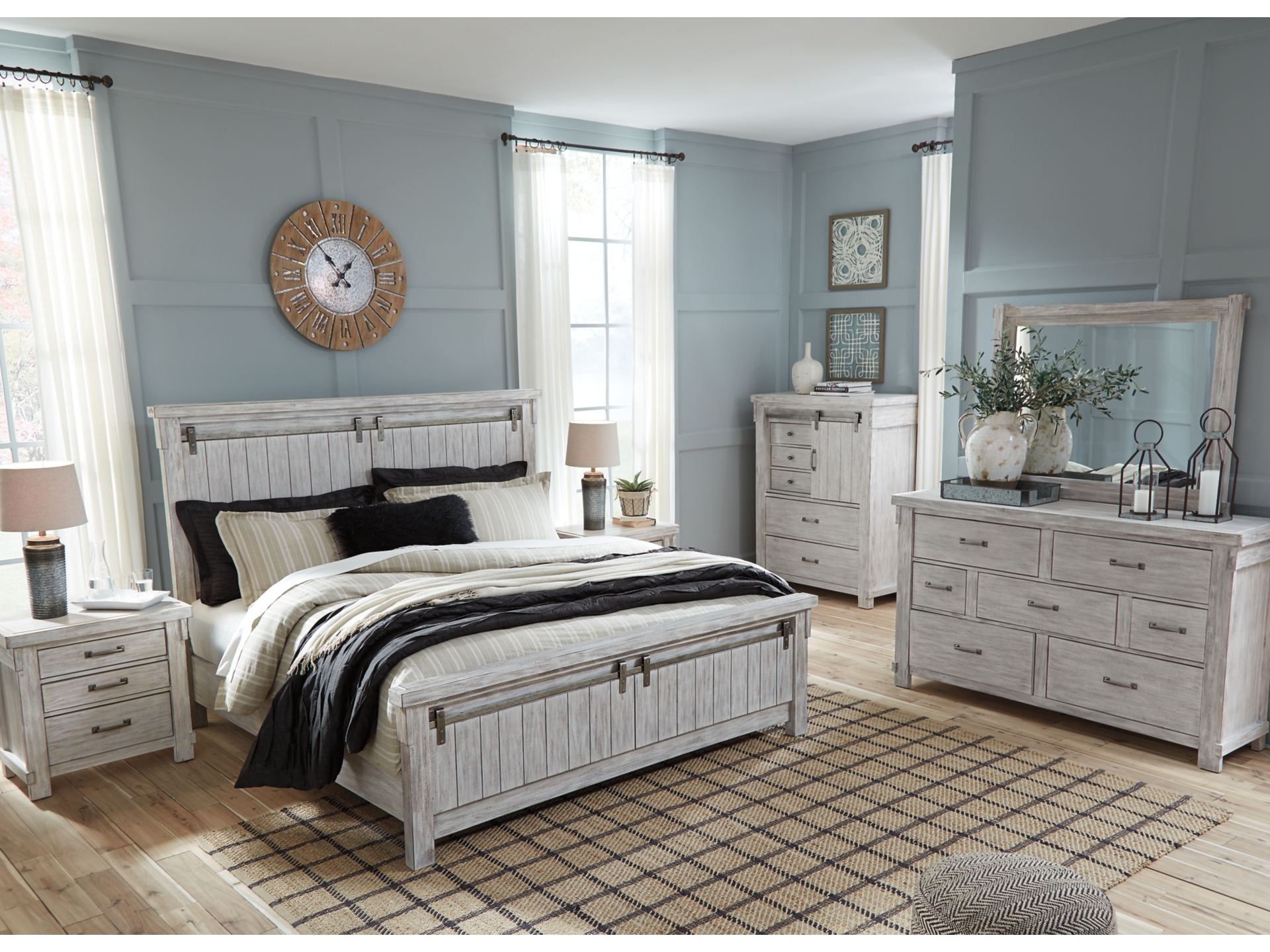Image 3 of Brashland Queen Panel Bed set