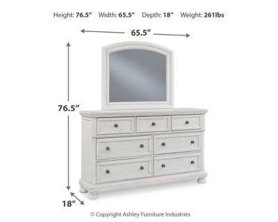 Robbinsdale Dresser and Mirror, Antique White, large