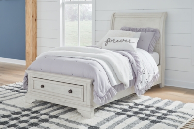 Robbinsdale Twin Sleigh Storage Bed, Antique White, large