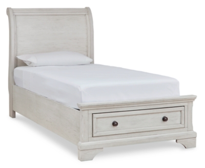 Robbinsdale Twin Sleigh Storage Bed, Antique White, large