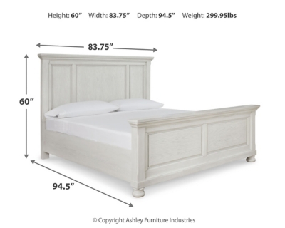 Robbinsdale California King Panel Bed, Antique White, large