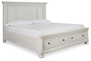 Robbinsdale Queen Panel Storage Bed, Antique White, large