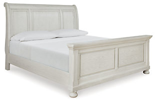 Robbinsdale King Sleigh Bed, Antique White, large
