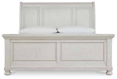 Robbinsdale King Sleigh Bed, Antique White, large