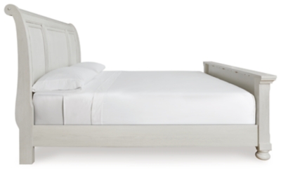 Robbinsdale King Sleigh Bed, Antique White, large