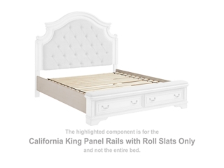Realyn California King Panel Rails with Roll Slats