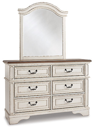 Realyn 6 Drawer Dresser And Mirror, White Dresser With Mirror Ashley Furniture