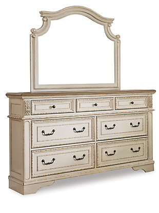Realyn 7 Drawer Dresser And Mirror Ashley, White Dresser With Large Mirror