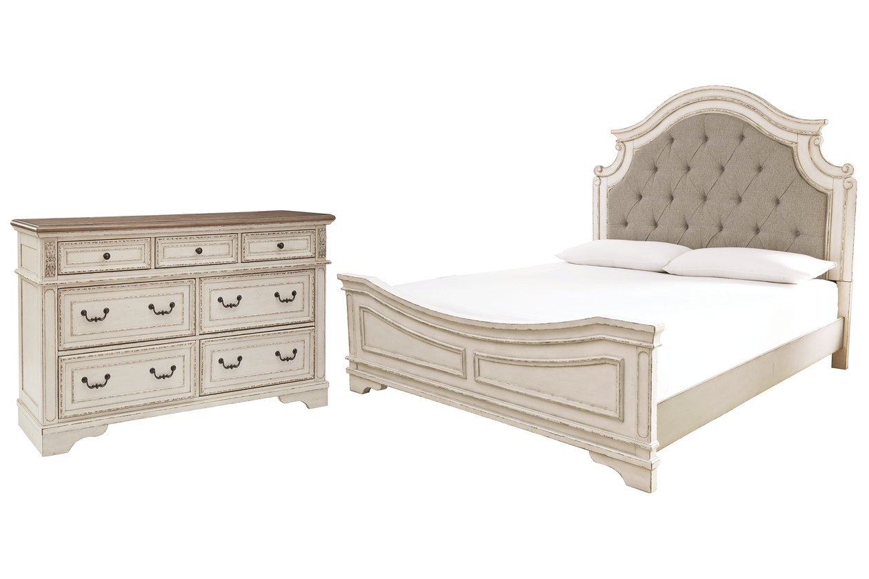 Realyn Queen Upholstered Panel Bed With Dresser Ashley Furniture