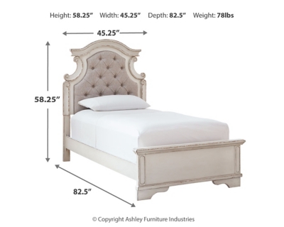 Realyn Twin Panel Bed, Chipped White, large