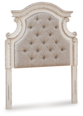 Realyn Twin Upholstered Panel Headboard, Chipped White, large