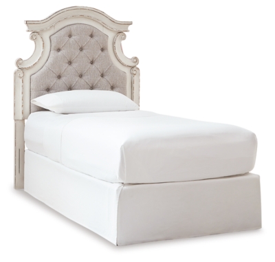 Realyn Twin Upholstered Panel Headboard, Chipped White, large