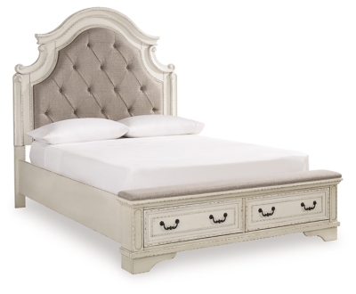 APK-B743-QUB Realyn Queen Upholstered Panel Storage Bed, Two-to sku APK-B743-QUB