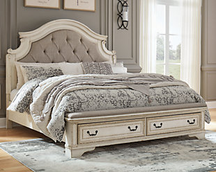 Realyn Queen Upholstered Bed, Two-tone, rollover