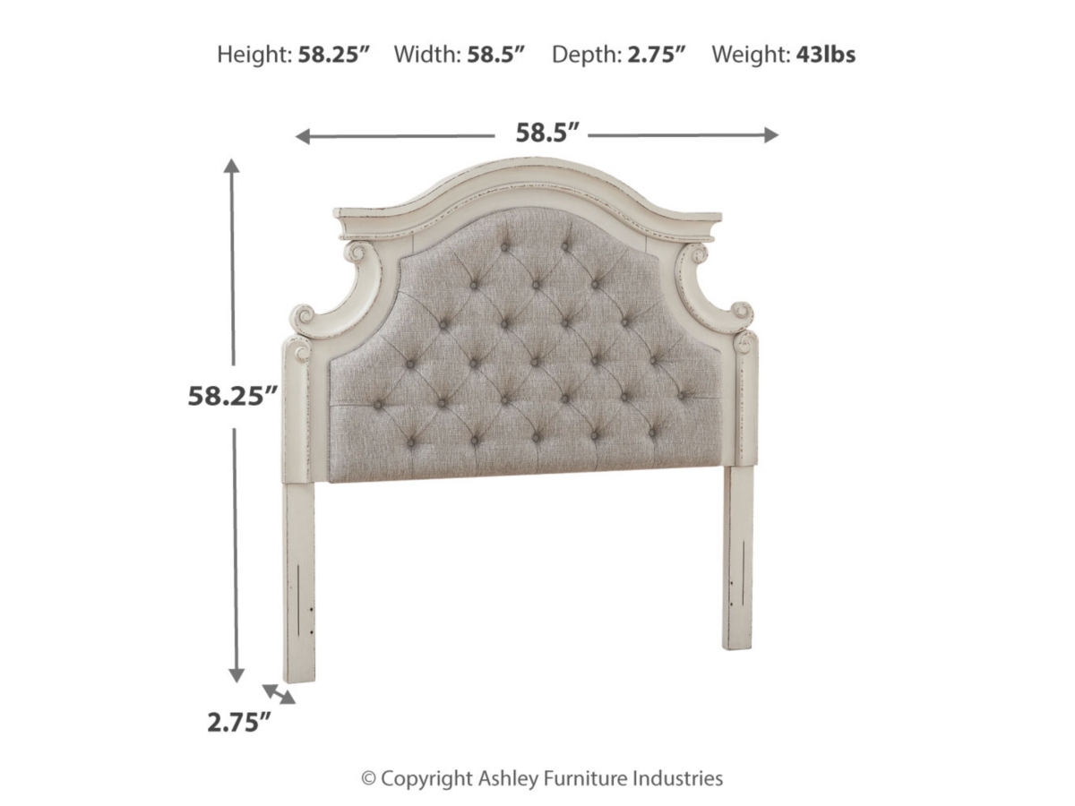 Realyn Full Headboard - Chipped White