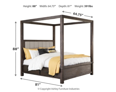 Dellbeck Queen Canopy Bed With 4 Storage Drawers Ashley Furniture Homestore