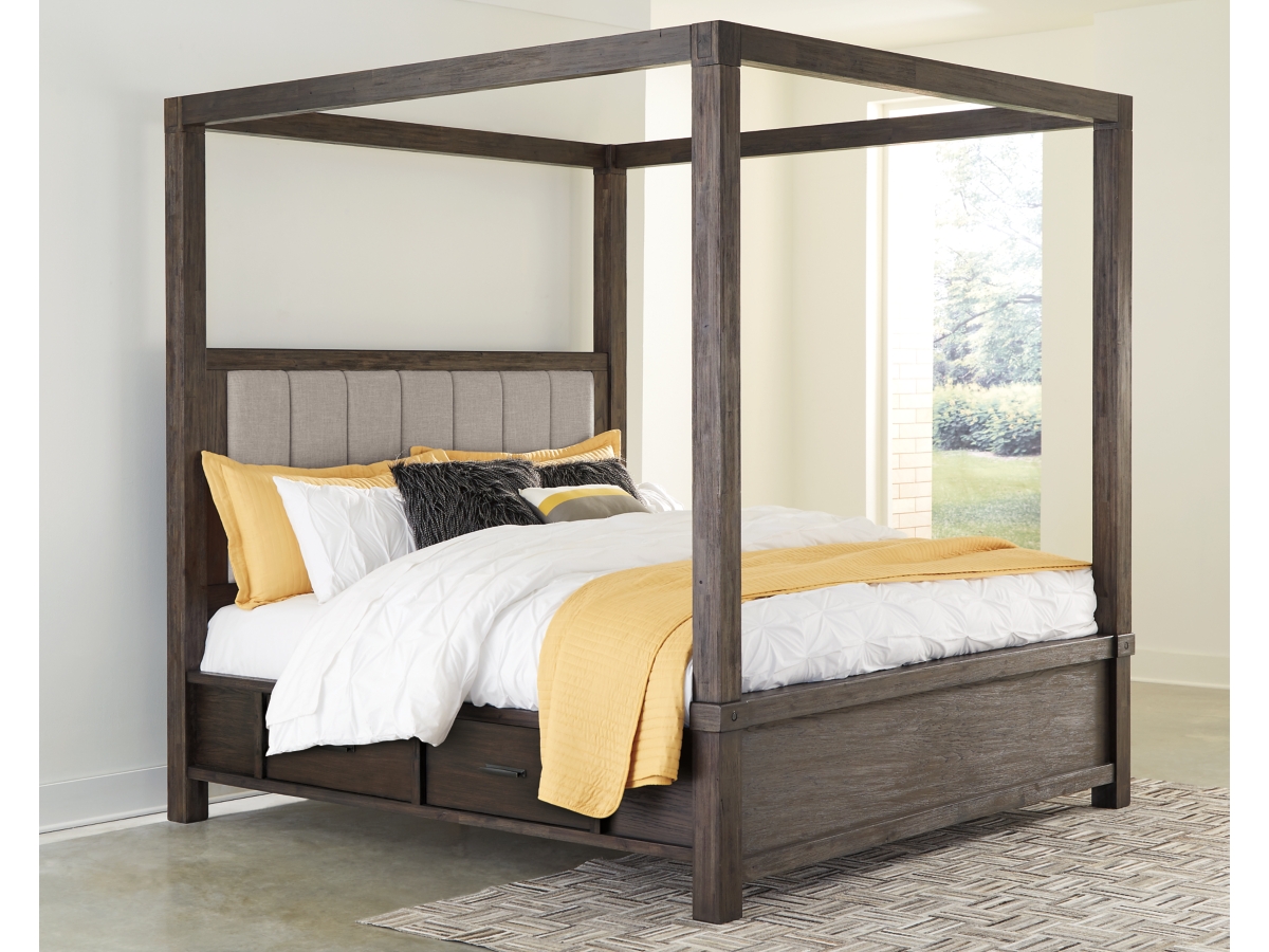 Dellbeck King Canopy Bed with 4 Storage Drawers