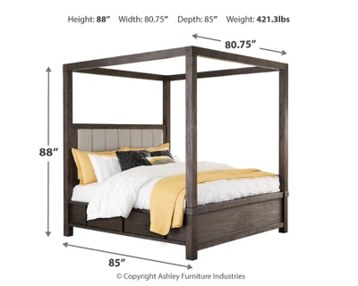 Dellbeck California King Canopy Bed with 4 Storage Drawers