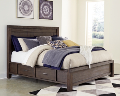 ashley furniture queen bed frame with storage