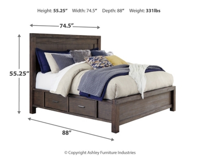 Dellbeck King Panel Bed with 4 Storage Drawers