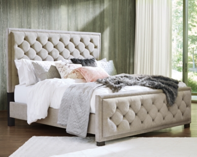 Bellvern Queen Upholstered Bed, Gray