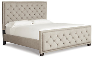 Bellvern Queen Upholstered Bed, Gray, large