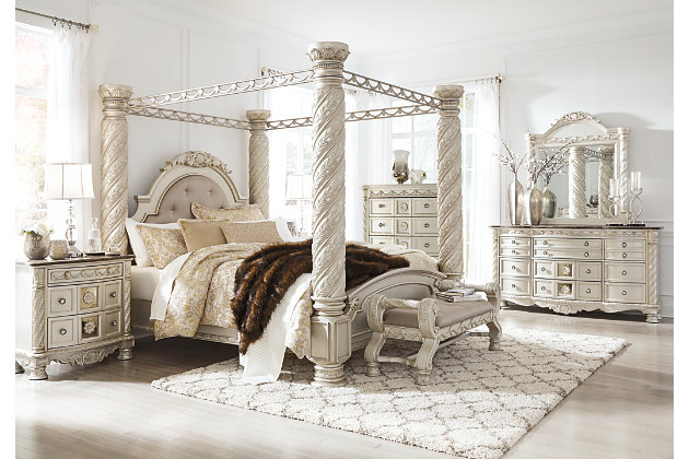 Cassimore King Poster Bed With Canopy, King Size Canopy Bed Set
