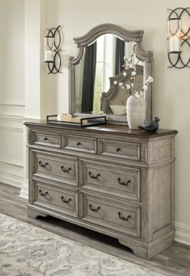 Lodenbay Dresser and Mirror, Antique Gray/Brown, large