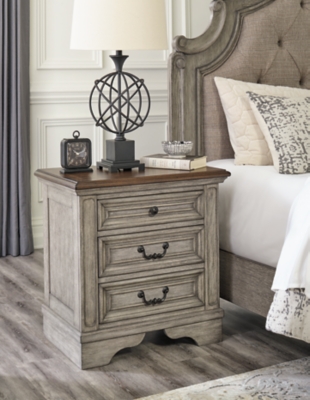 B751-93 Lodenbay 27 3 Drawer Charging Nightstand, Antique  sku B751-93