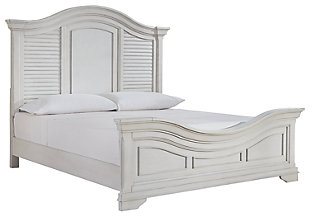 Teganville Queen Panel Bed, White, large