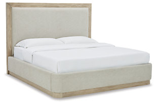 Hennington Queen Upholstered Bed, Bisque, large