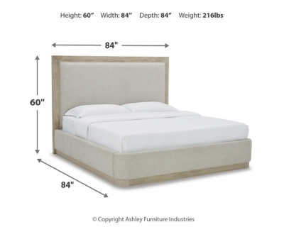 Hennington King Upholstered Bed, Bisque, large