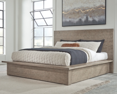 Langford Queen Panel Bed, Light Grayish Brown, large