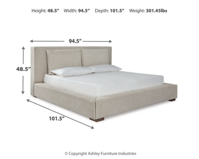 Langford California King Upholstered Bed, Light Grayish Brown, large